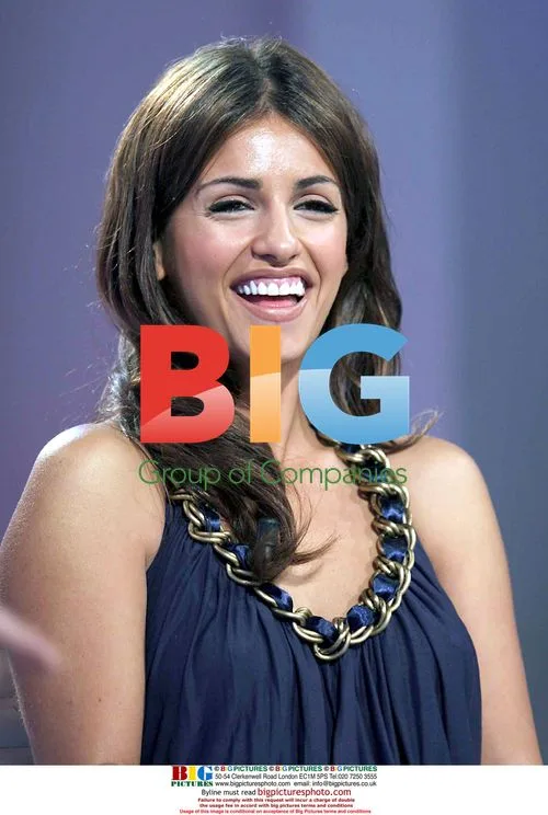 Monica Cruz during TV interview in Rome