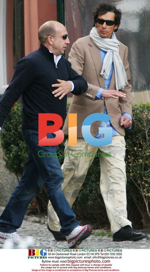 Geoffrey Moore, son of Roger Moore, with friends in Portofino
