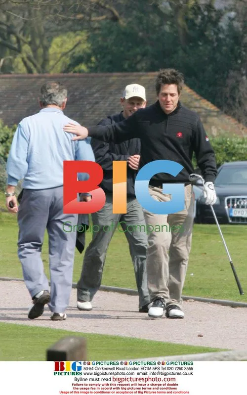 Hugh Grant golfing at Sunningdale