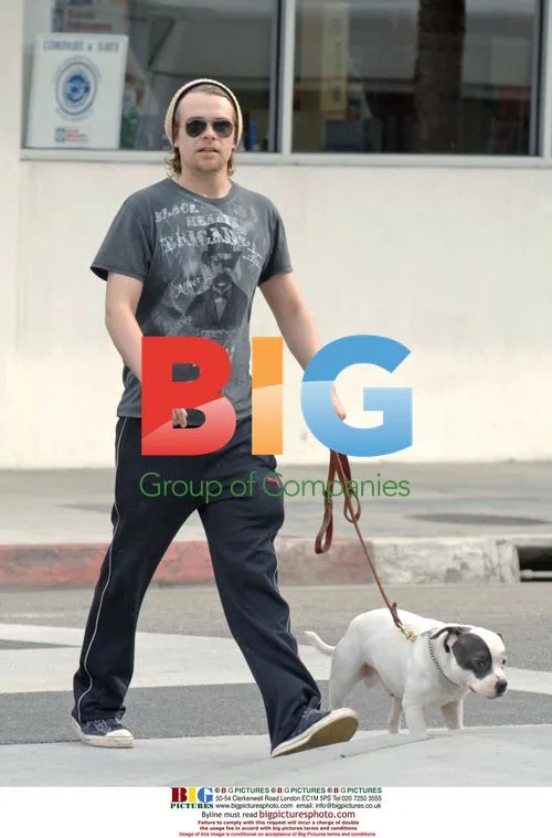 Nick Stahl walks dog in Beverly Hills