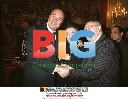 Mstislav Rostropovich with Galina and Chirac