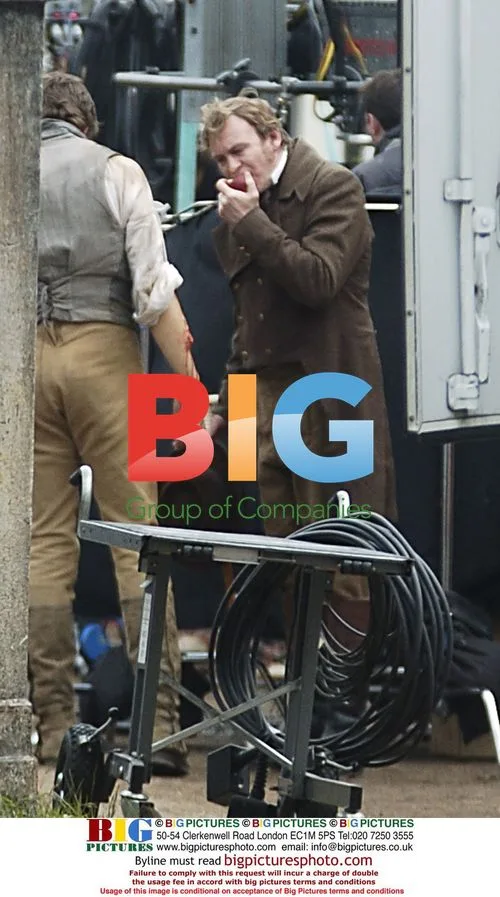 Phillip Glenister and Imelda Staunton on the set of The Cranford Chronicles