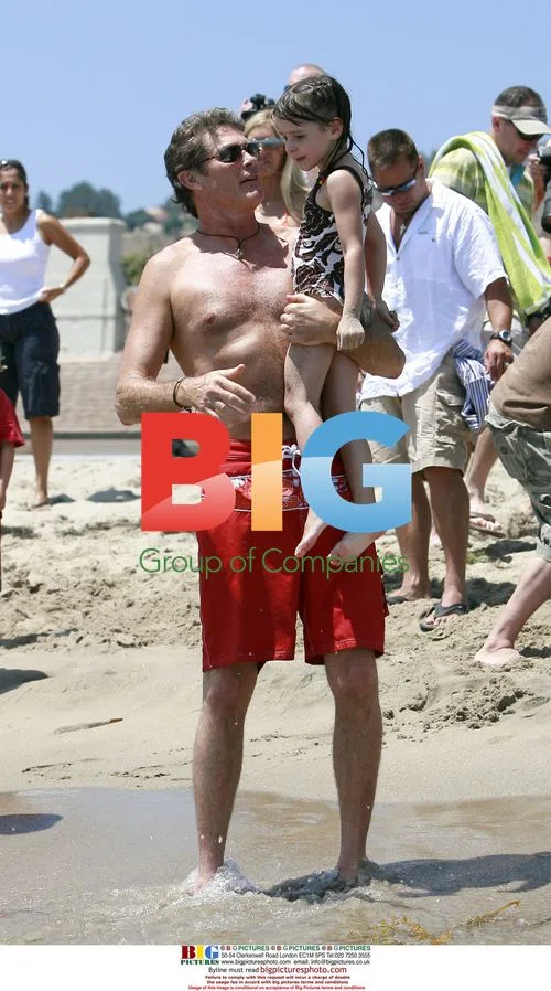David Hasselhoff and Daughter at Malibu Beach Charity Event