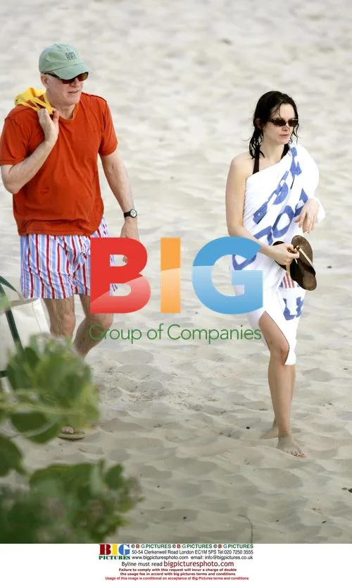 Steve Martin and girlfriend at beach in France