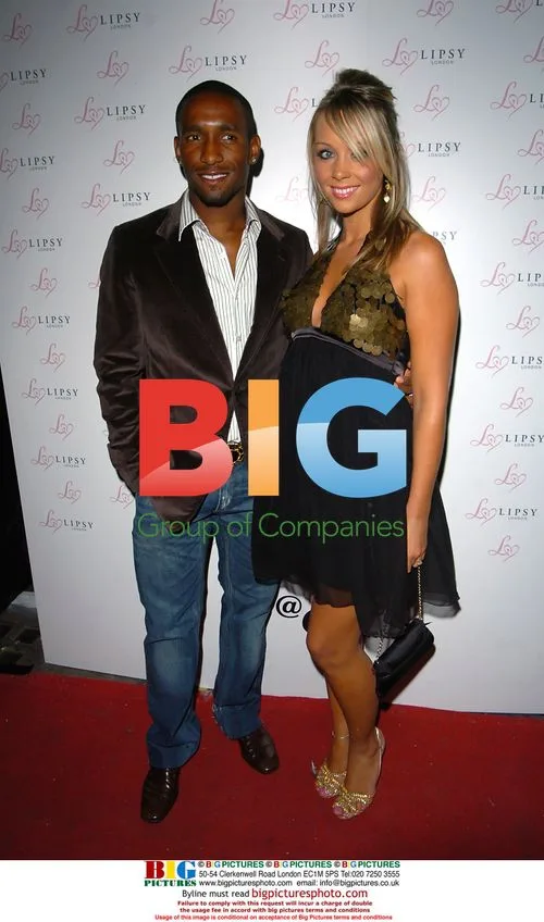 Footballer Jermaine Defoe and partner at Lipsy party