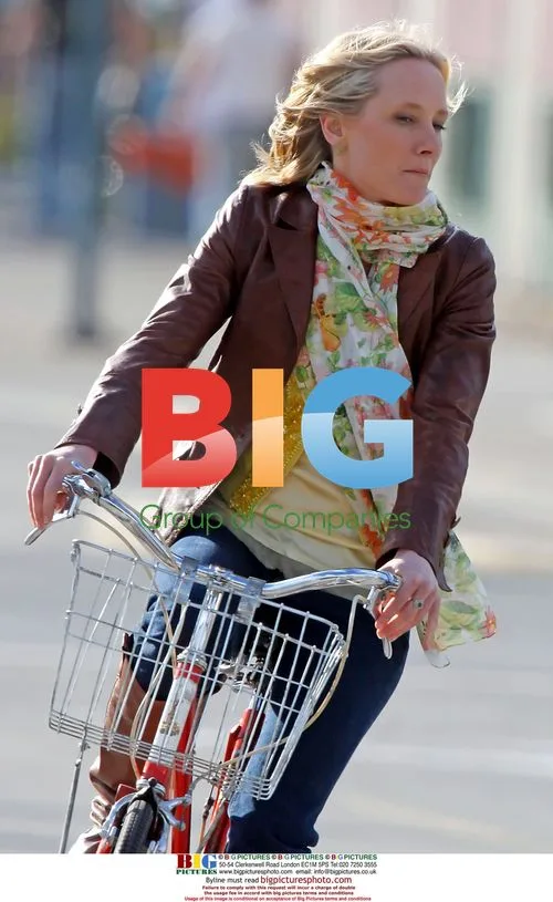 Anne Heche Bikes for 'Men In Trees' Shoot