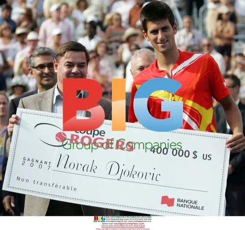 Novak Djokovic Receives Rogers Cup Winners Cheque