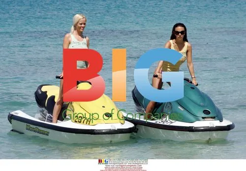 Sexy Models Lucy and Malene on Jet-Skis
