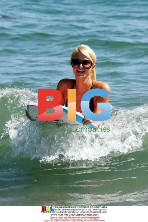 Paris Hilton Boogie Boarding in Malibu