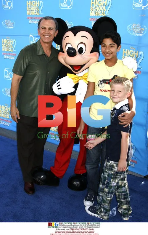 Tony Plana, Mickey Mouse and Mark Indelicato at "High School Musical 2" premiere
