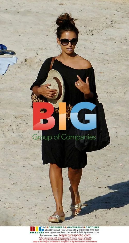 Monica Cruz and Cousin at Menorca Beach