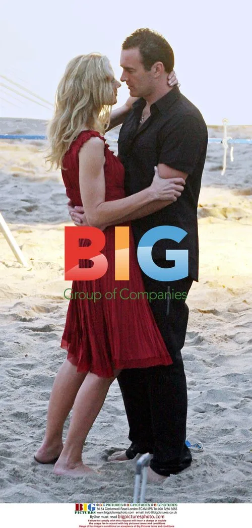 Julian McMahon and Joely Richardson filming romantic scene