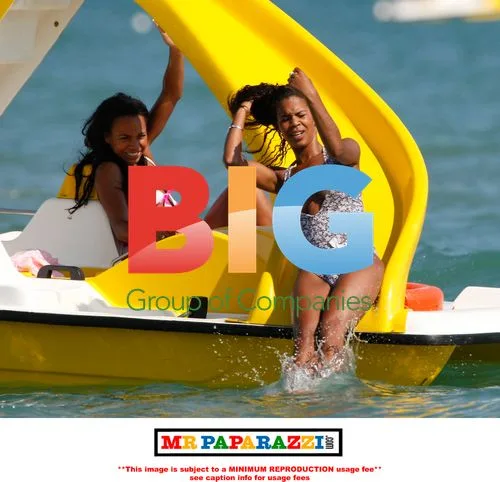 Charley Uchea and Sister Slide Off Pedalo into Sea