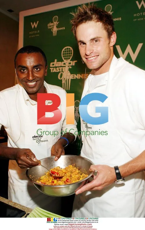 Marcus Samuelsson and Andy Roddick at Taste of Tennis