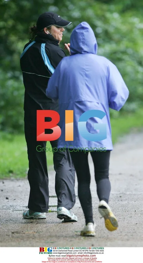 Spice Girls Geri and Mel C Run in Park