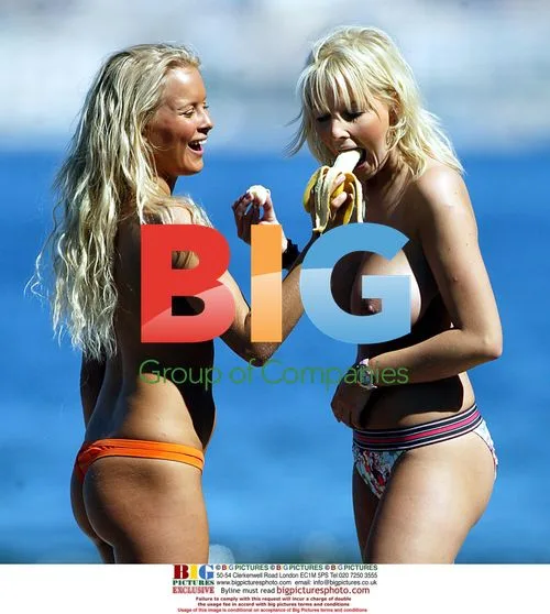 Models Anna Taverner and Michelle Marsh in South of France
