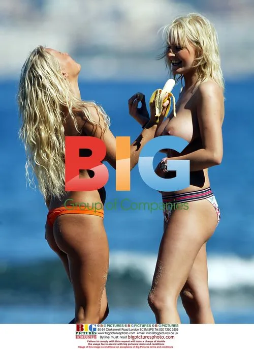 Models Anna Taverner and Michelle Marsh in South of France