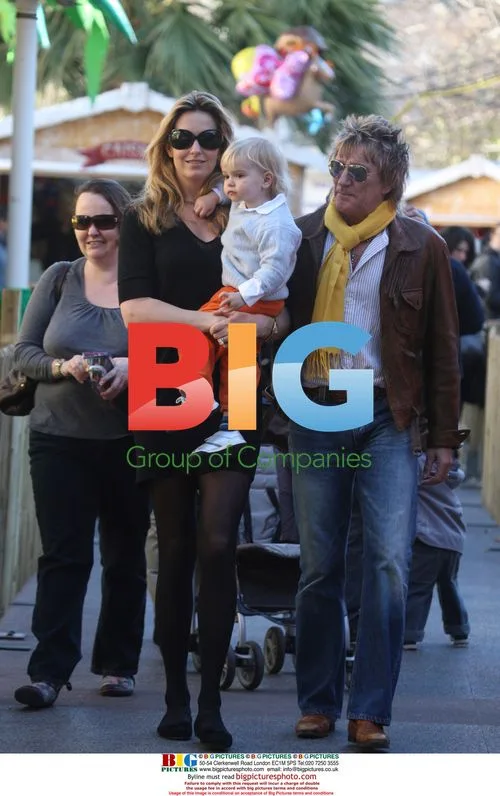 Rod Stewart and Penny Lancaster at French Riviera Fun Fair