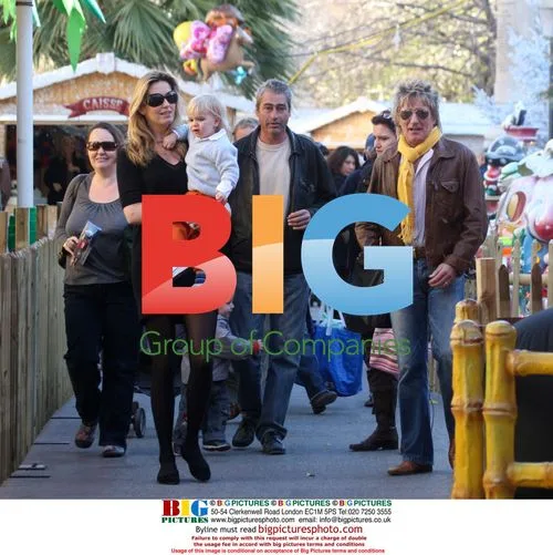 Rod Stewart and Family at Funfair in France
