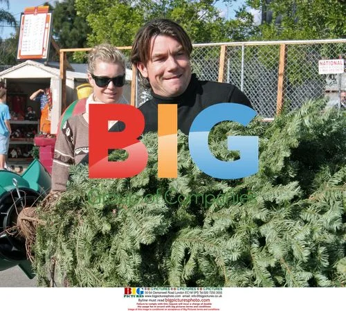 Jerry O'Connell and Rebecca Romijn shop for Christmas tree