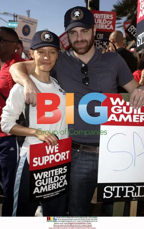 Paul Adelstein at Writers Strike Picket Line