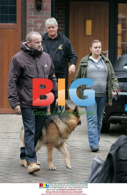Pregnant Kerry Katona and Husband Mark Croft with Dog Trainer