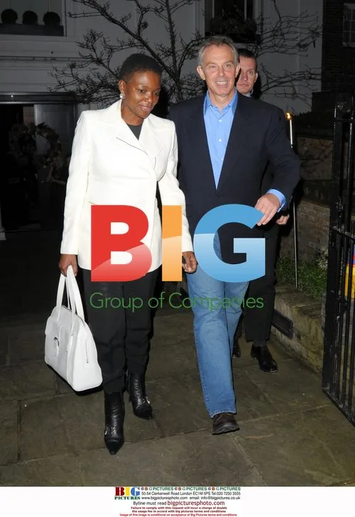 Former UK PM Tony Blair and Baroness Amos at Freud Christmas Party