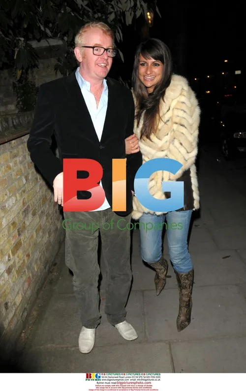 Chris Evans and wife at Matthew Freud's Christmas party