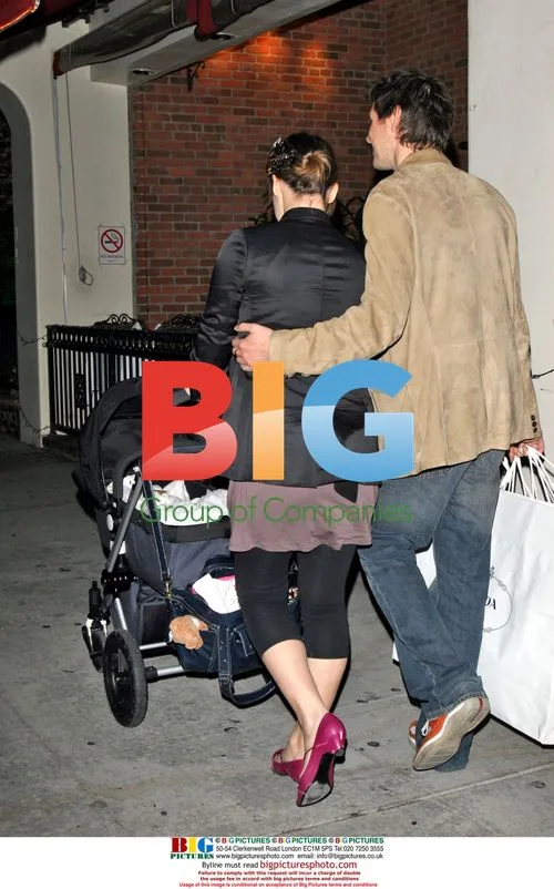 Milla Jovovich and family shopping