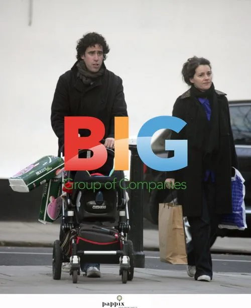 Stephen Mangan and family out in London