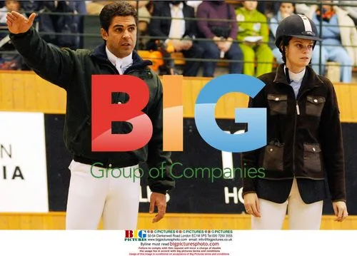 Athina Onassis and Cayetano Martinez in riding contest