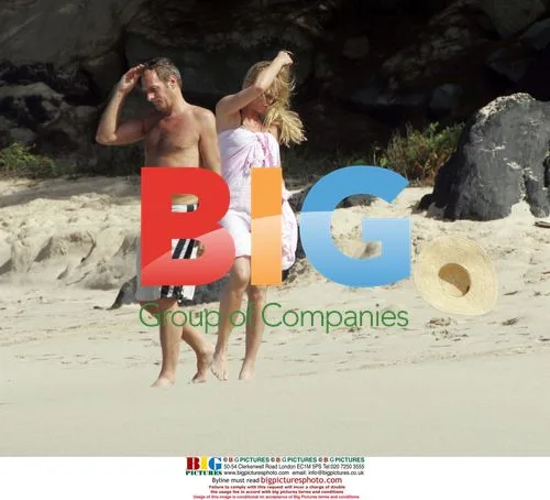 Nicollette Sheridan and Michael Bolton on Flamands Beach in St Barts