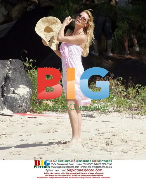 Nicollette Sheridan and Michael Bolton on Flamands Beach in St Barts