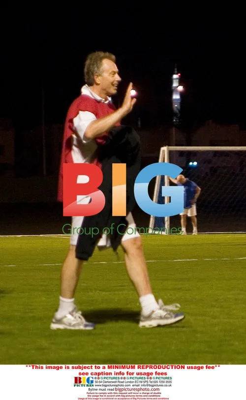 Tony Blair and son Euan playing football in Sharm El Sheikh