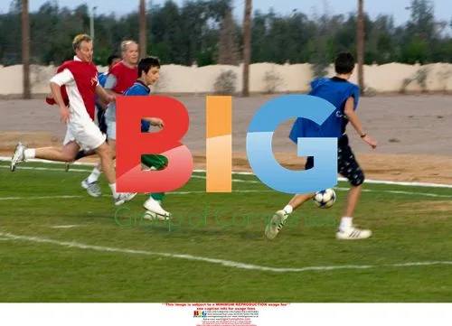 Tony Blair and son playing football in Sharm El Sheikh