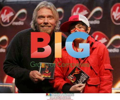 Lil' Chris and Richard Branson at Virgin Media Launch