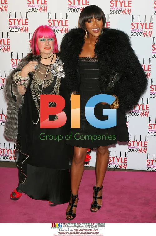 Naomi Campbell and Zandra Rhodes at Elle Style Awards