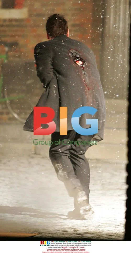 Colin Farrell on set of 'In Bruges'
