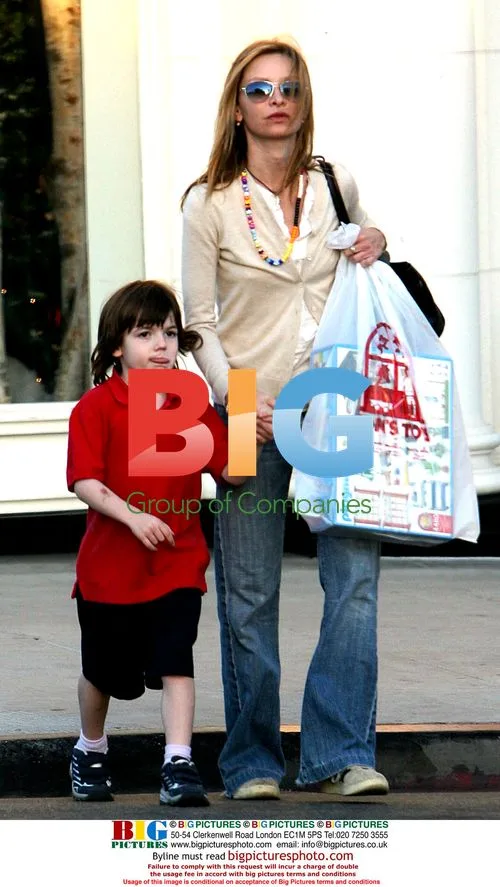 Calista Flockhart and son Liam shopping