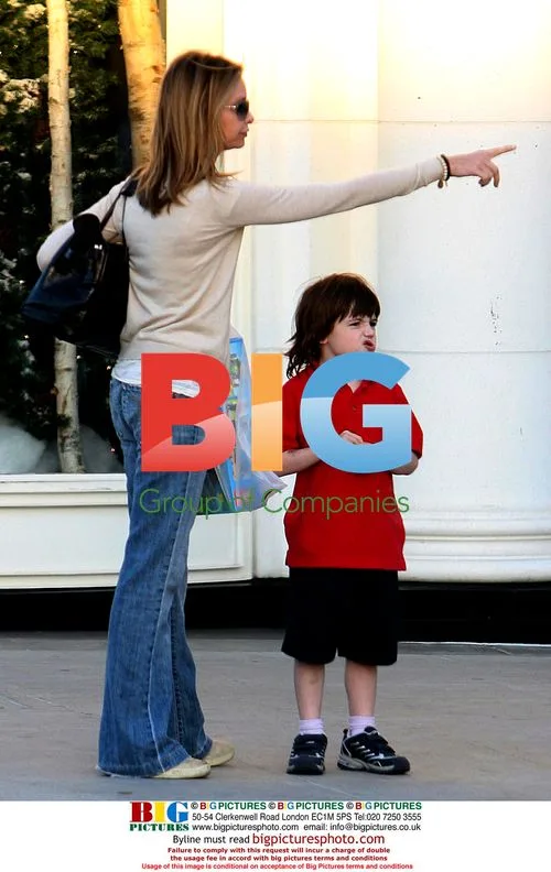 Calista Flockhart and son Liam shopping