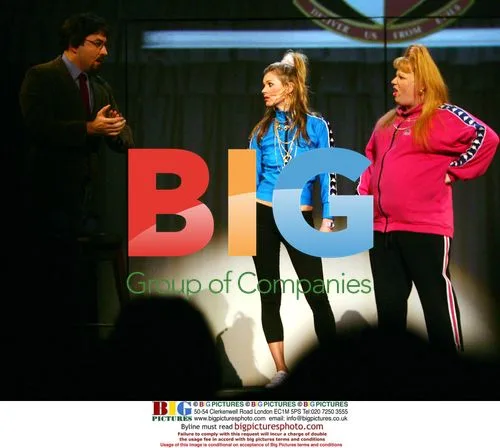 David Walliams, Kate Moss and Matt Lucas on stage