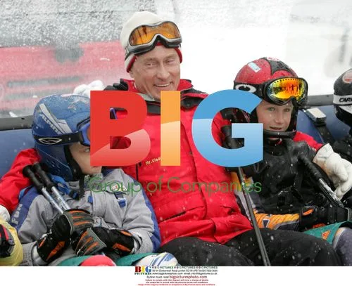 Putin with Children at Ski Area