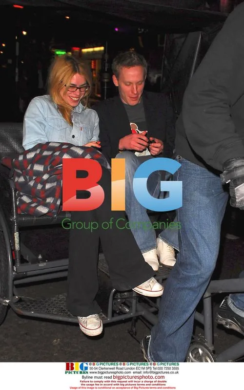 Billie Piper, Laurence Fox, and Kris Marshall leaving pub