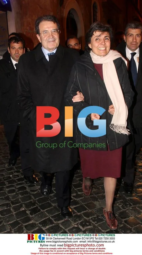 Romano Prodi and wife Flavia in Rome