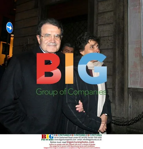 Italian PM Romano Prodi with wife Flavia in Rome