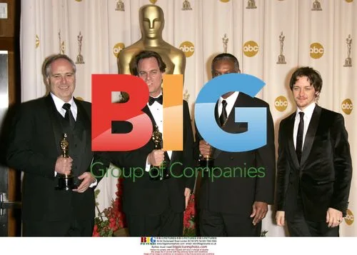 Michael Minkler, Bob Beemer and Willie Burton with JAMES MCAVOY at 79th Oscars