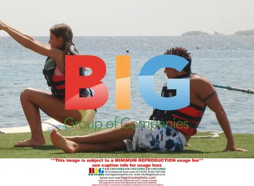 Jordan and Peter Andre Parasailing in Greece