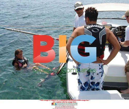 Jordan and Peter Andre Parasailing in Greece