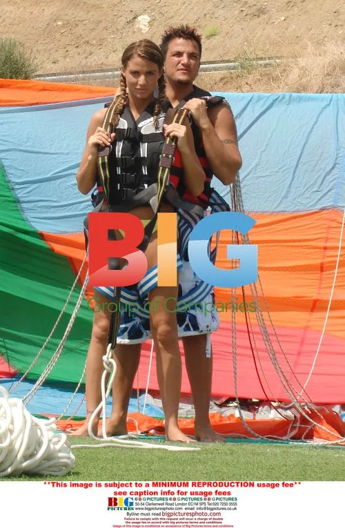 Jordan and Peter Andre Parasailing in Greece