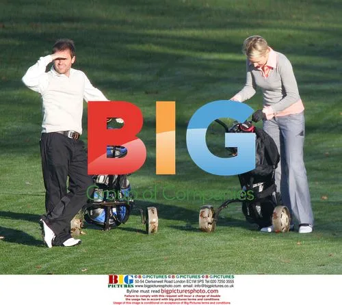 TV Personality Declan Donnelly Plays Golf with Diana Stewart
